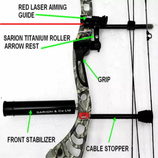 VELOCITY Archery Youth/Adult Compound Bow w/ LASER Guide + Bag