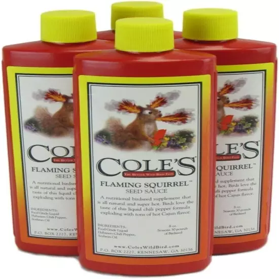 Cole's Flaming Squirrel Wild Bird Food Additive 8 Oz Pack Of 4