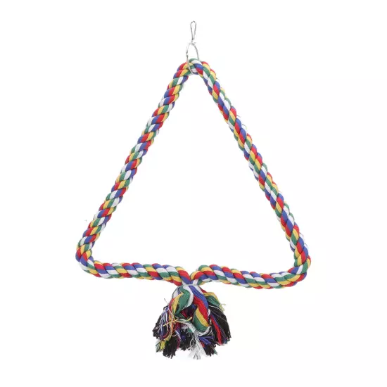 Bird Swing Toy Triangular Colorful Climbing Playing Rope Parrots Perch Stand For