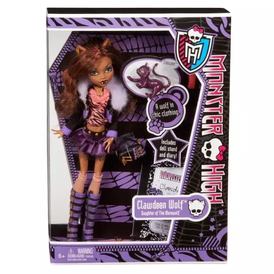 Monster High ORIGINAL Clawdeen Wolf Doll & Pet Cat CRESENT Werewolf New RARE