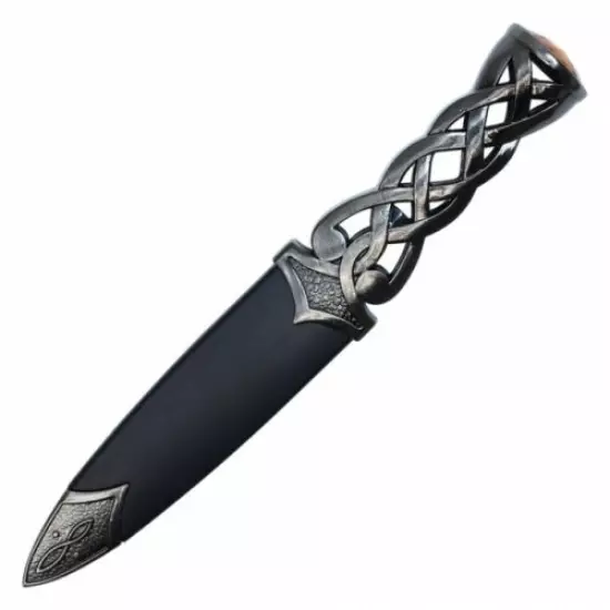 Dagger | 9" Celtic Twisted Dirk Scottish Sgian-Dubh Knife Amber with Scabbard