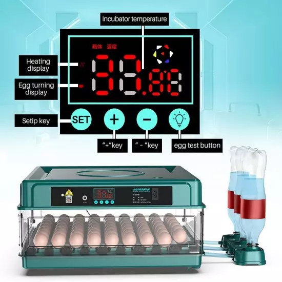 Automatic Egg Incubator 10-130 Egg Digital Poultry Hatcher Machine