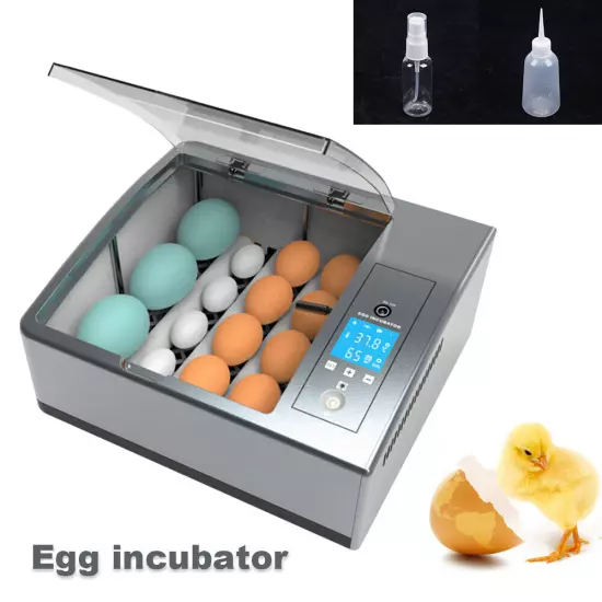 16 Chicken Egg Incubator Fit Hatching Eggs with Automatic Turner Temp Control US