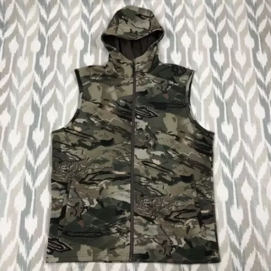 Under Armour Men's Small Rut Fleece Vest Hoodie Camo 1356288-999 Size S