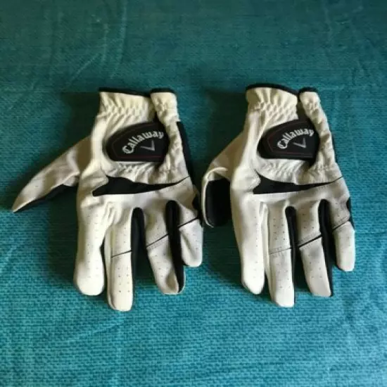 Callaway Husll Golf Gloves - 2 Pcs Both Left Hand Size M White 