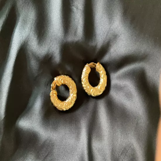 Large YSL Gold Hoop Earrings