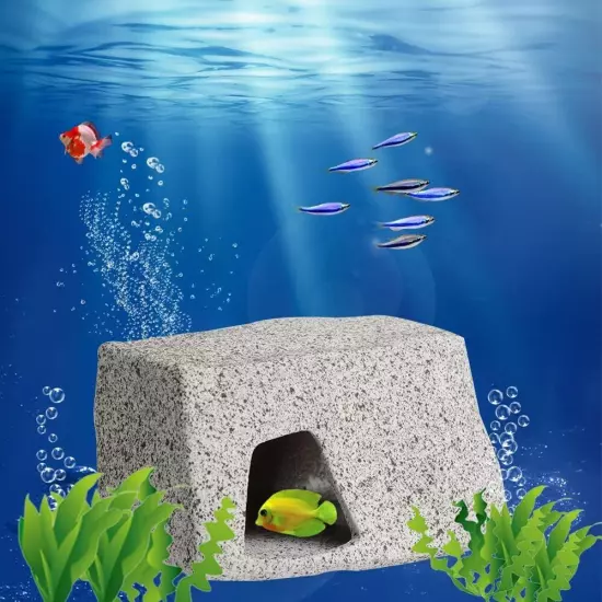 Aquarium Stone Hideaway Decoration Ceramic Tank Decoration Stone Rock Hideout