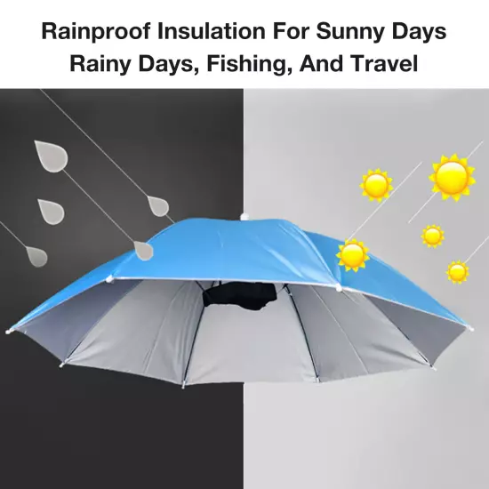 Umbrella HAT - Rain Sun Shade Sports Hiking Beach Fishing-Kids Adults Hands Free