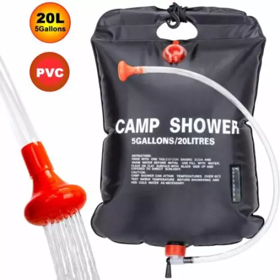 20L Portable Solar Heating Shower Bag Water Heater Outdoor Camping Travel Camp