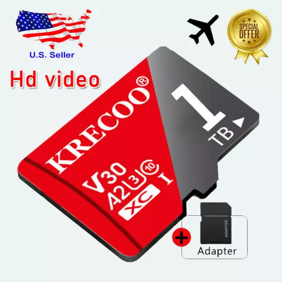 128GB 256GB 1TB Micro SD Card Memory Card TF Card with Free Adapter High Speed