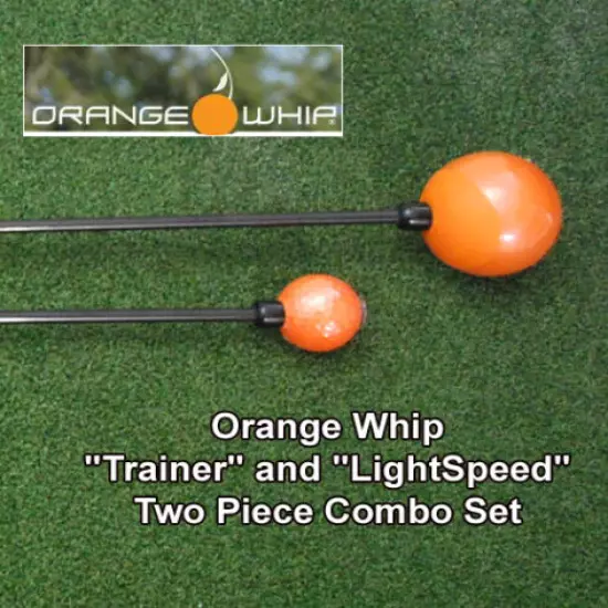 Orange Whip Golf Trainer & LightSpeed TWO 2pc Combo Set Training Aid - NEW