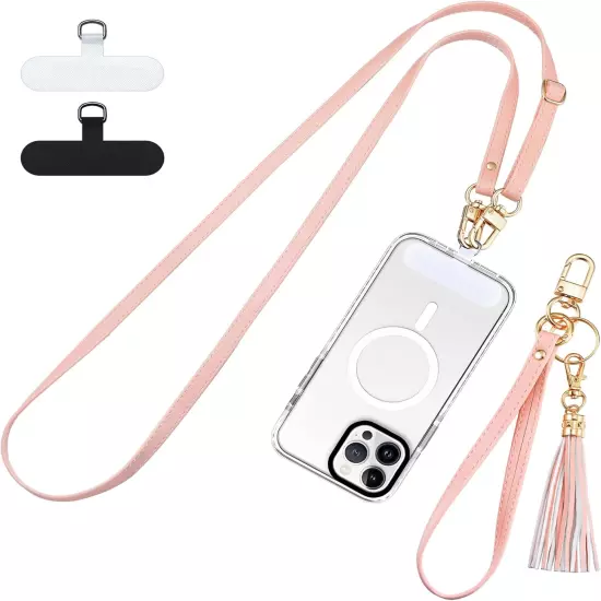 Phone Crossbody Strap, Cell Phone Lanyard for Women, 1× Leather Phone Strap, 1× 