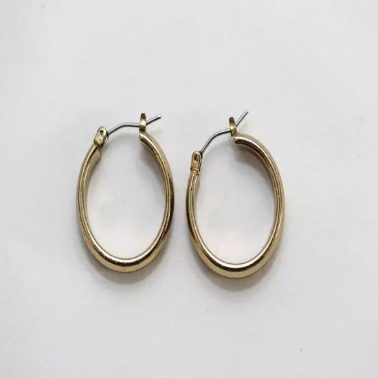 Gold tone latch back hoop earrings