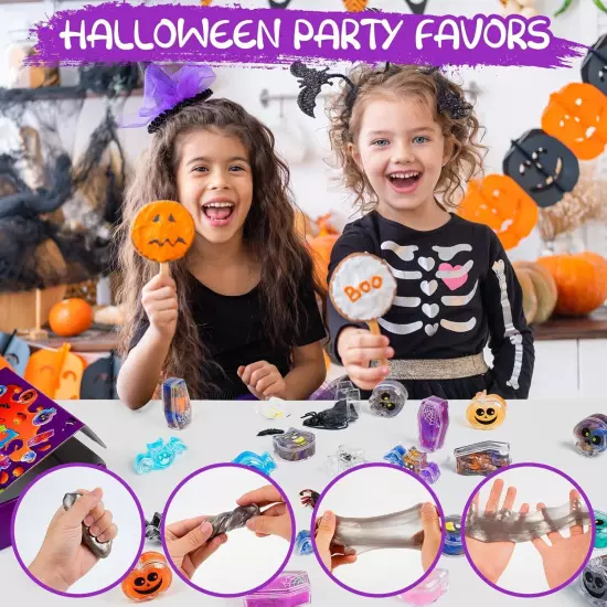 Halloween Party Favors, 24 Pcs Slime Kit, Toys for Kids,... 