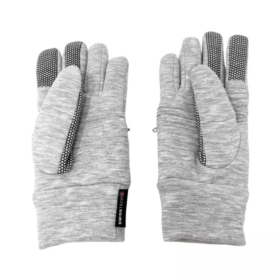 Swiss Tech Women's Fleece Touch Gloves Size S/M Gray Zip Pocket 3M Thinsulate