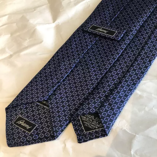 Brioni Blue Purple 100% Silk Tie Made In Italy