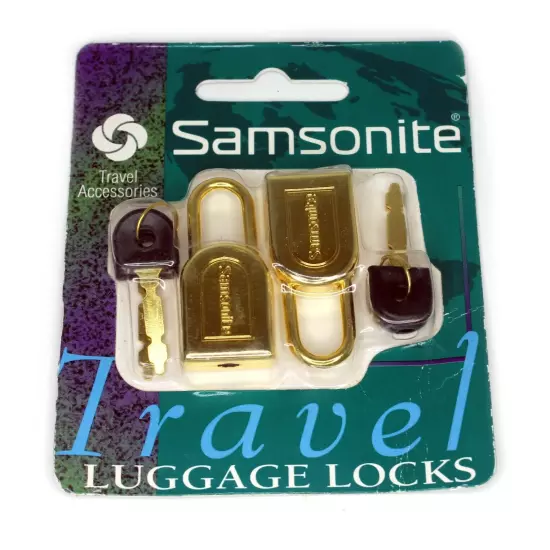 New Vintage 1994 Samsonite Travel Accessory Luggage Locks Gold (2-pack)