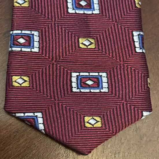 Jos. A. Bank Executive Collection Burgundy Gold Blue 100% Silk Made In China