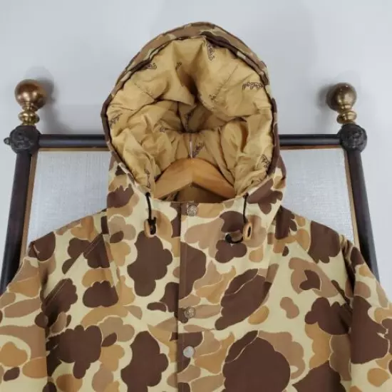 VTG CABELAS Size Large USA GoreTex Frogskin Camo Hooded Hunting Jacket Coat Mens