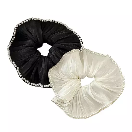 Elastic Hair Scrunchie Black / White Head Rope Hair Accessories For Women O8F ο^