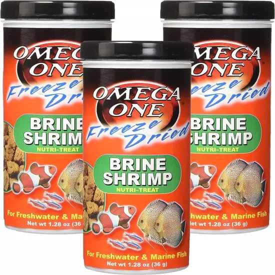 Omega One (3 Pack Freeze Dried Brine Shrimp 1.28 Oz