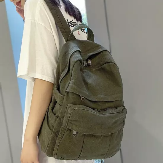 Fabric School Women Backpack Canvas Female Laptop Bag Travel Ladies Backpack