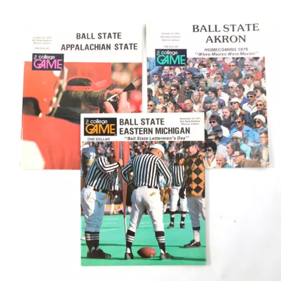 Lot of (15) Different 1977 to 1980 Ball State College Football Programs