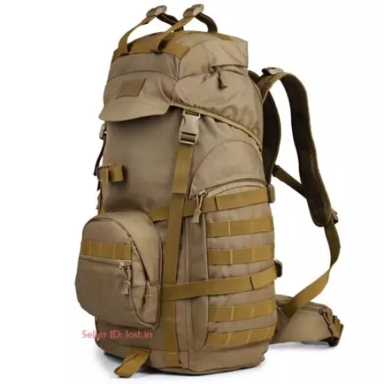 70L Molle Outdoor Military Tactical Backpack Travel Camping Trekking Rucksack