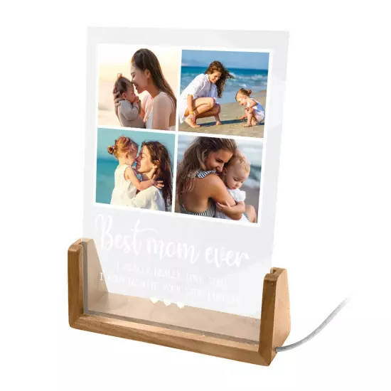 Personalized Photo Collage Plaque LED Photo Frame Night Light Gifts for Mom