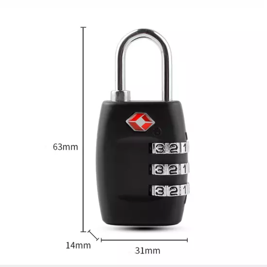 3X TSA Approved Luggage Lock Travel 3 Digit Combination Bags Suitcase Padlock