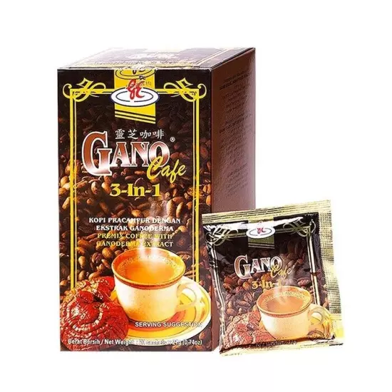 10 X Gano Excel Cafe 3 in 1 Coffee Ganoderma Reishi Halal (200 Sachets)