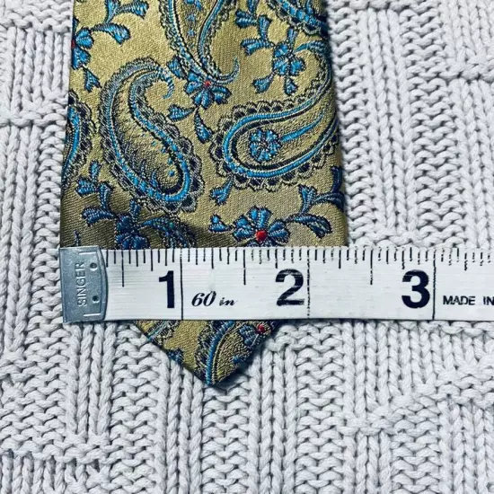 Vintage Ohrbachs gold paisley skinny silk tie