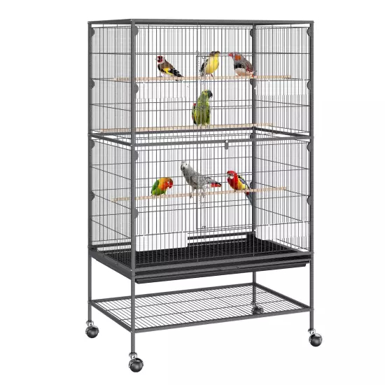 VEVOR 52 inch Standing Large Bird Cage, Wrought Iron Flight Bird Cage for Parake