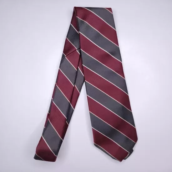 Egon Von Funstenberg Mens Formal Necktie 53"Lx3"W Burgundye/Gray Neck Tie