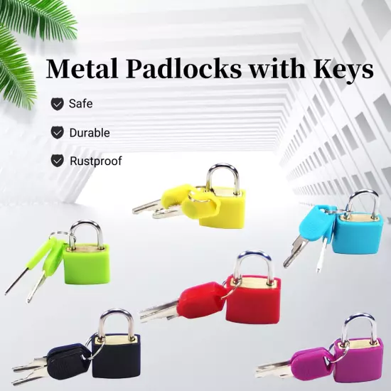 6PCS Suitcase Locks, Multicolor Luggage Padlocks Set, Lock with Keys, Small Lugg