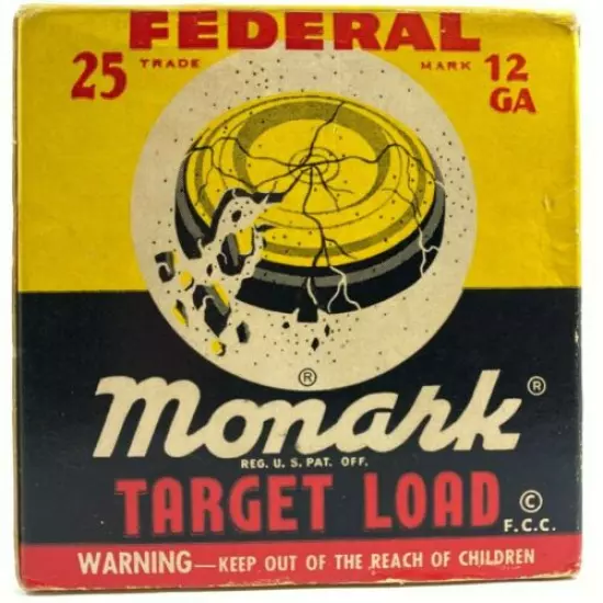 1960's Federal Monark Target Load 12 Ga EMPTY Ammo Box 5694-P