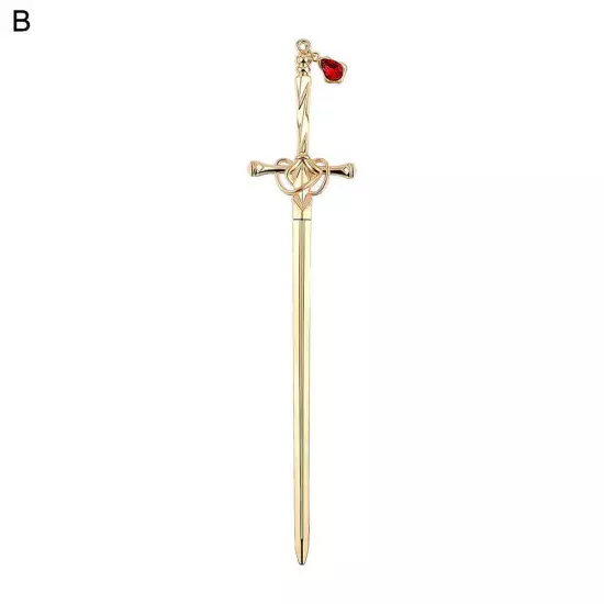 Chinese Hairpin Sword Shape Hair Stick Ruby-Pendant Chopstick Headdress BEST