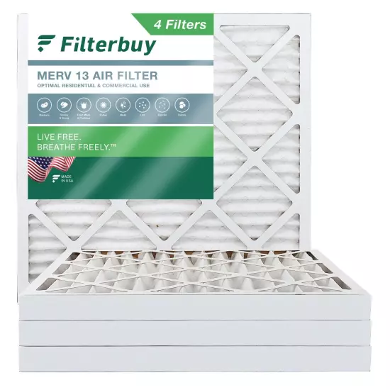 Filterbuy 20x20x2 Pleated Air Filters, Replacement for HVAC AC Furnace (MERV 13)