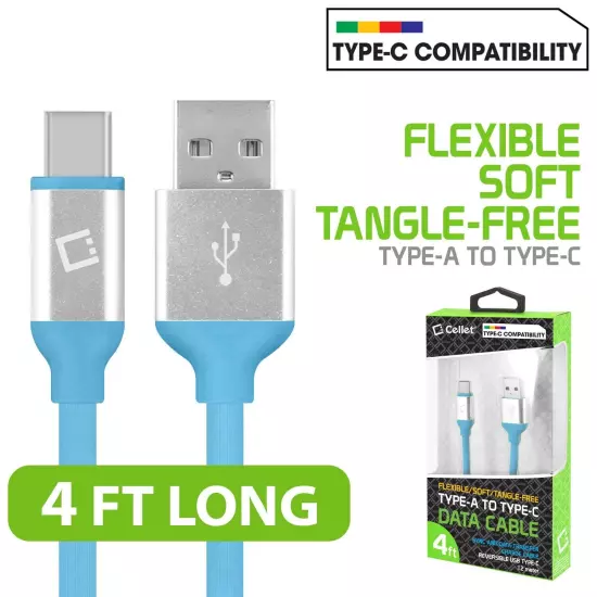 Cellet 4 Feet USB-C Data Cable Compatible with iPhone 15 Series - Blue