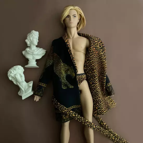 Reversible Tiger bathrobe and underwear (doll outfits) for Ken and FR Homme