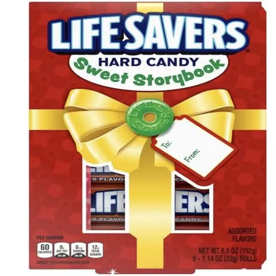 LIFE SAVERS 5 Flavors Christmas Sweet Storybook Gift Box (6 Rolls of Candies)