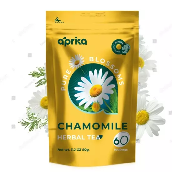 Chamomile Tea bags - no stems, 100% Natural Herbal Tea, 60 bags, USA seller