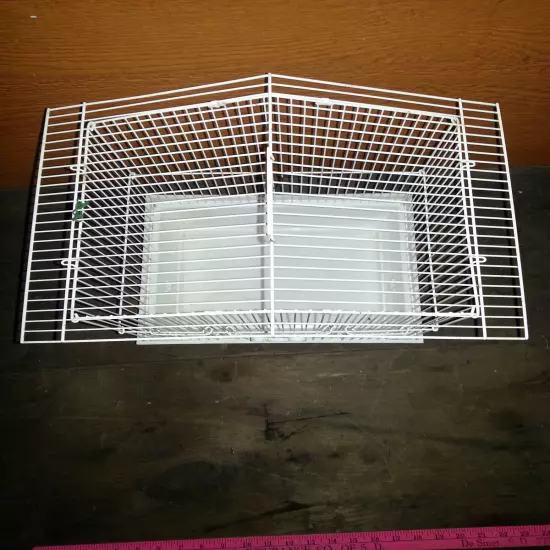 WHITE METAL MEDIUM BIRD CAGE AND REMOVAL TRAY FOR CLEANING - Hoet