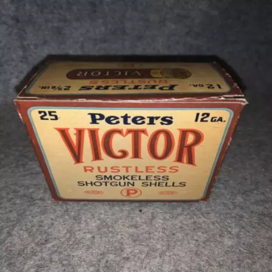 Rare Vintage Peters Victor Rustless Empty Ammo Box