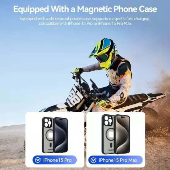 Motorcycle Handlebar Mount for iPhone 15 Pro Max / 15 Pro