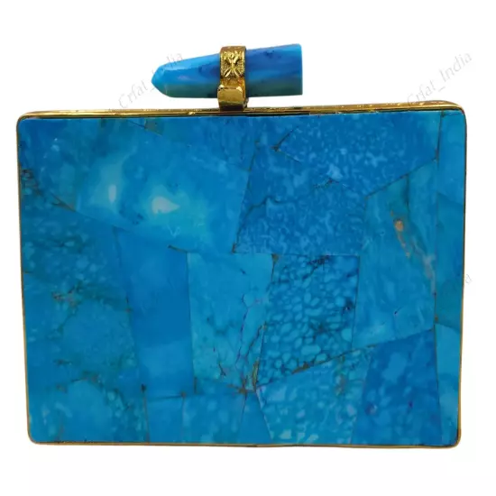 Natural Gemstone Clutch Purse, Rectangle Shape Bag, Avaliable in Multiple Stones