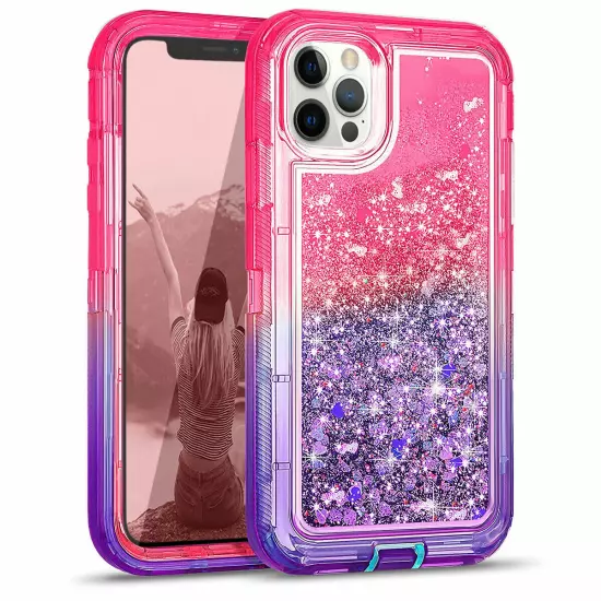 Shockproof Case For iPhone 15 14 13 12 11 Pro Max XR 8 Plus Liquid Glitter Cover