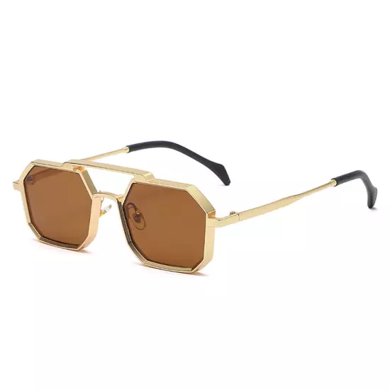 Fashion Steampunk Sunglasses Mens Women Gold Metal Bar Retro Shade Glasses UV400