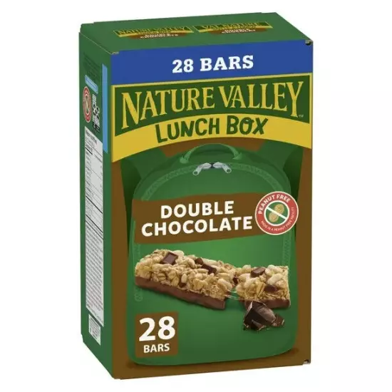 Nature Valley Lunch Box Double Chocolate Flavor Granola Bars, 28 Bars, 1.6lbs