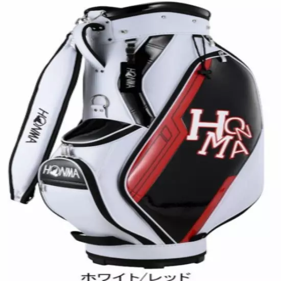 HONMA Golf Men's Cart Caddy Bag D1 9 x 47 Inch 2.9kg White Red CB-12114